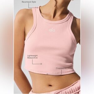 ALO Yoga Women's Aspire Ribbed Tank in Pink Quartz